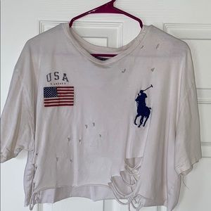 Distressed polo t